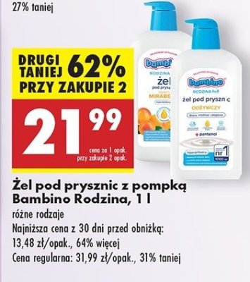 Żel pod prysznic odżywczy Bambino rodzina promocja
