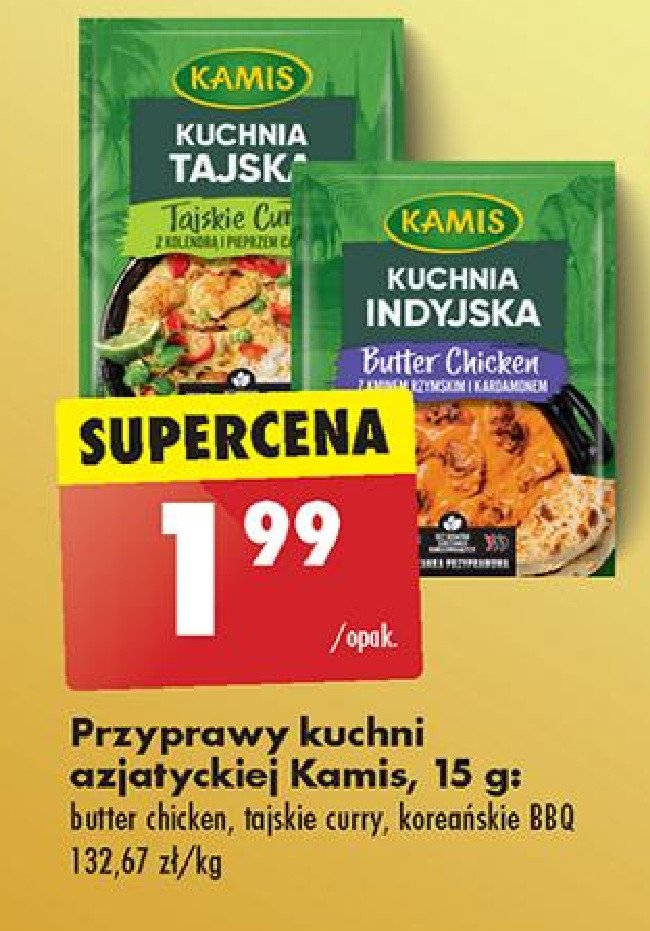 Przyprawa tajskie curry z kolendrą i pieprzem cayenne Kamis promocja w Biedronka