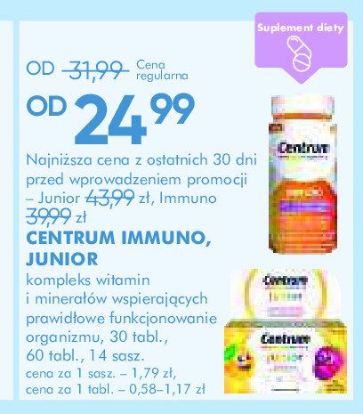 Zestaw witamin cytrynowo-malinowy smak Centrum junior promocja w Super-Pharm