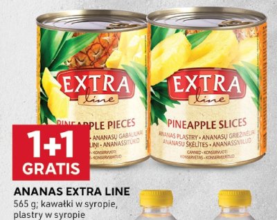 Ananas Extra Line kawałki w syropie 1+1 Gratis promocja w Stokrotka