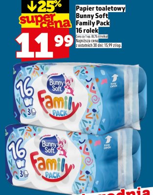 Papier toaletowy Bunny Soft Family Pack 16 rolek promocja w TOPAZ