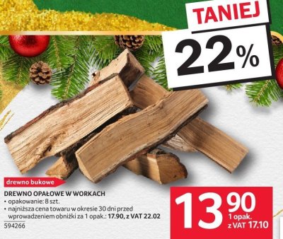 Drewno opałowe w workach promocja w Selgros