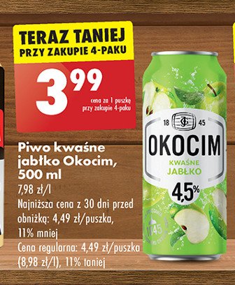 Piwo Okocim kwaśne jabłko promocja