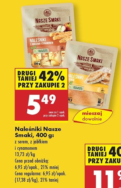 Naleśniki z serem i rodzynkami Nasze smaki promocja w Biedronka