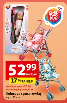 Boba ze spacerówką wys. 35 cm One Two Fun promocja w Auchan