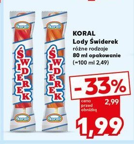 Lody waniliowe w polewie sorbetowej pomarańczowej Koral promocja