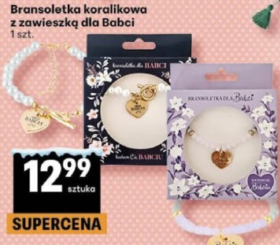 Bransoletka koralikowa z zawieszką dla Babci promocja w Delikatesy Centrum