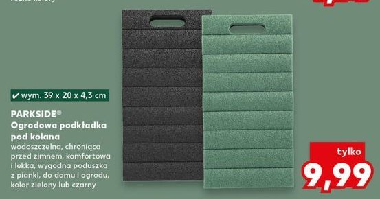 Podkładka ogrodowa pod kolana 39 x 20 x 4.3 cm Parkside promocja w Kaufland