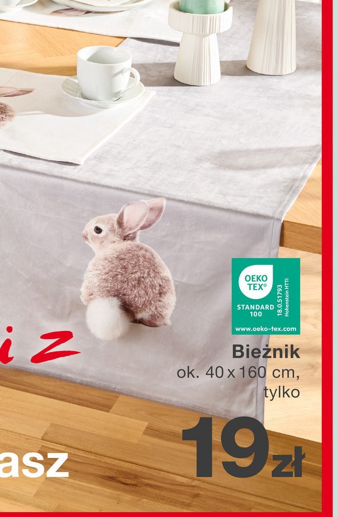 Bieżnik na stół 40 x 160 cm promocja w KiK