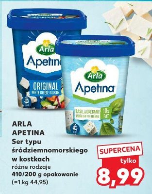 Ser typu śródziemnomorskiego ARLA APETINA w kostkach różne rodzaje promocja w Kaufland