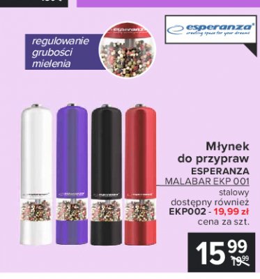 Młynek do pieprzu i soli ekp001 fioletowy Esperanza promocja