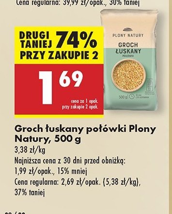 Groch łuskany połówki Plony natury promocja w Biedronka