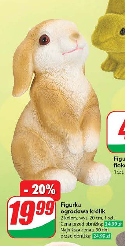 Figurka ogrodowa królik 20 cm promocja w Dino