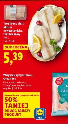 Ryba Targ Rybny Lidla Miruna nowozelandzka, filet bez skóry promocja w Lidl