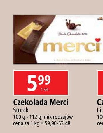 Czekolada gorzka 72% kakao Storck merci promocja w Leclerc