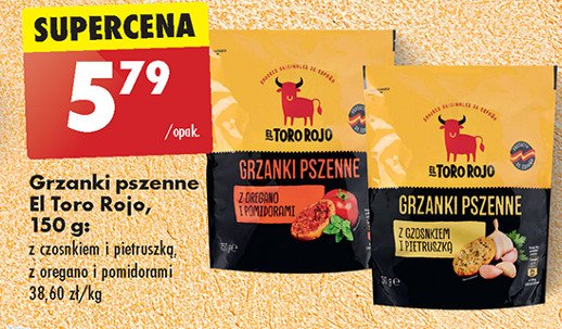 Grzanki pszenne z oregano i pomidorami El toro rojo promocja