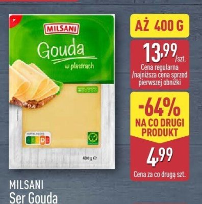 Ser Gouda w plastrach promocja w Aldi