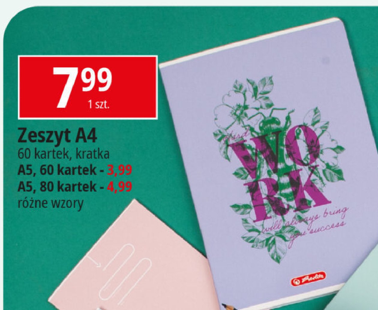 Zeszyt a5 80 kartek kratka Herlitz promocja