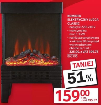 Kominek elektryczny Lucca Classic promocja w Selgros