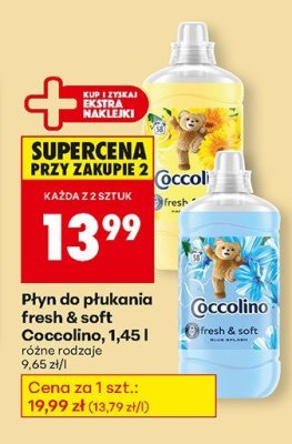 Płyn do płukania fresh & soft Coccolino, 1,45 l różne rodzaje promocja w Biedronka