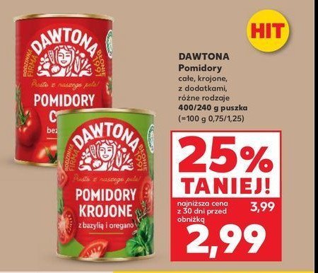 Pomidory krojone Dawtona promocja w Kaufland