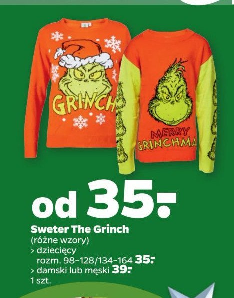 Sweter the grinch promocja w Netto