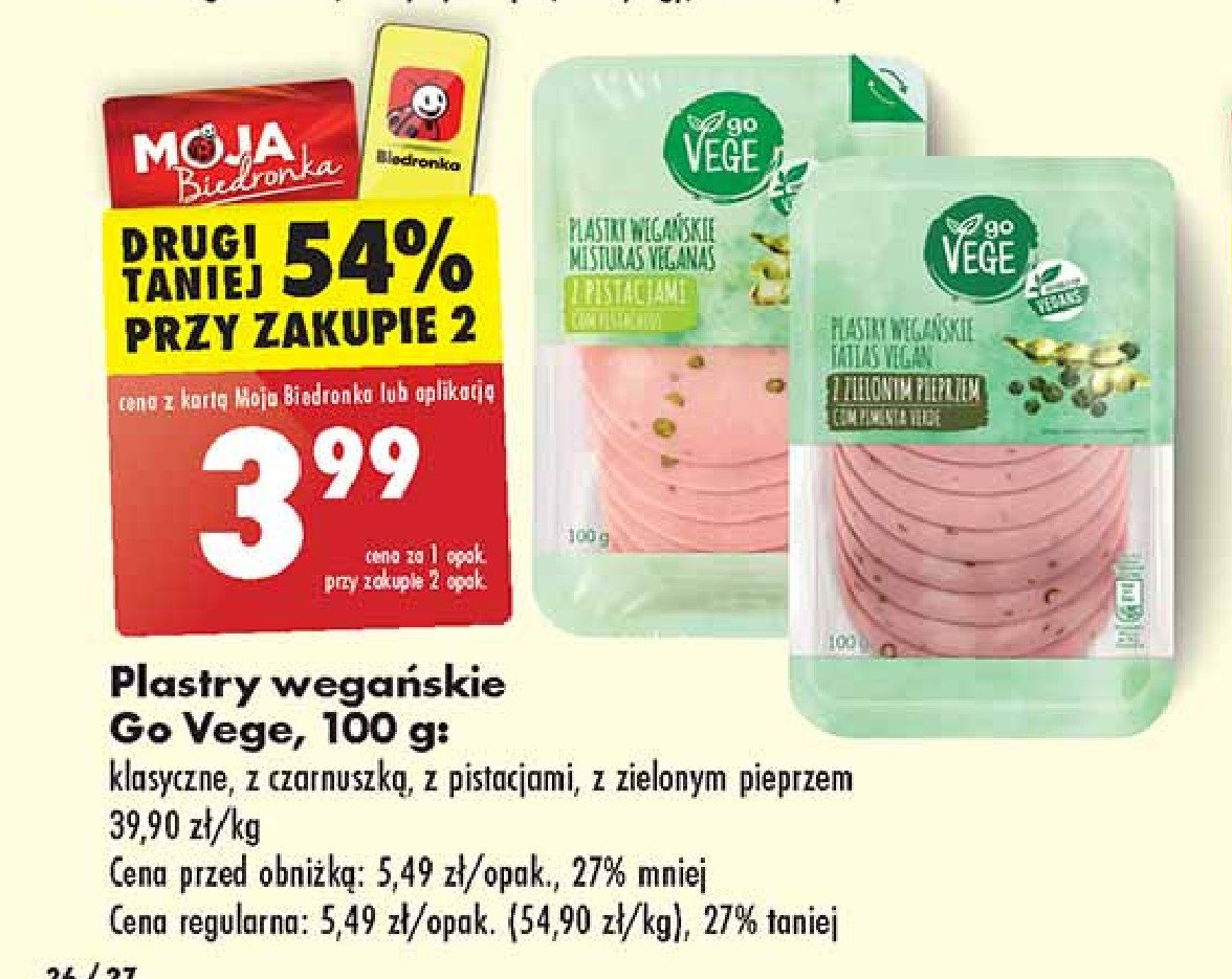 Plastry wegańskie z pistacjami Govege promocja