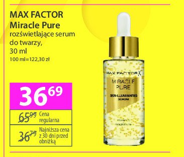 Serum do twarzy rozświetlające MAX FACTOR MIRACLE PURE promocja