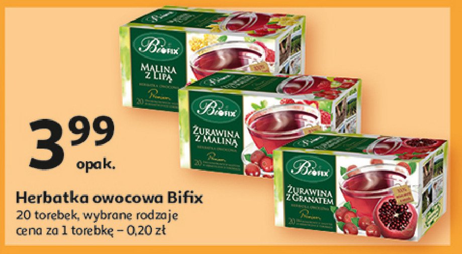 Herbatka owocowa żurawina z granatem Bifix premium promocja