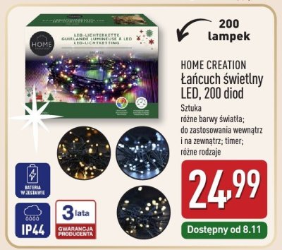 Łańcuch świetlny LED, 200 diod  promocja w Aldi