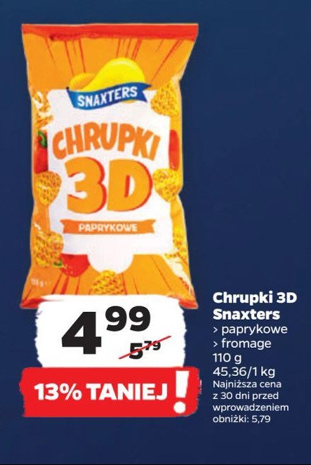 Chrupki 3d fromage Snaxters promocja