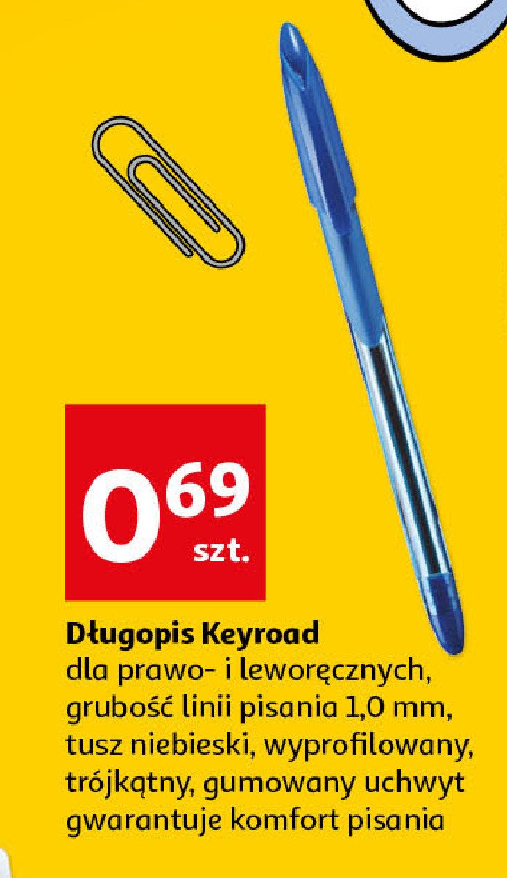 Długopis 1 mm niebieski Keyroad promocja