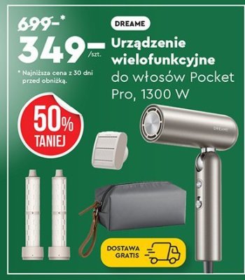 Urządzenie wielofunkcyjne do włosów Pocket Pro, 1300 W Dreame promocja w Biedronka