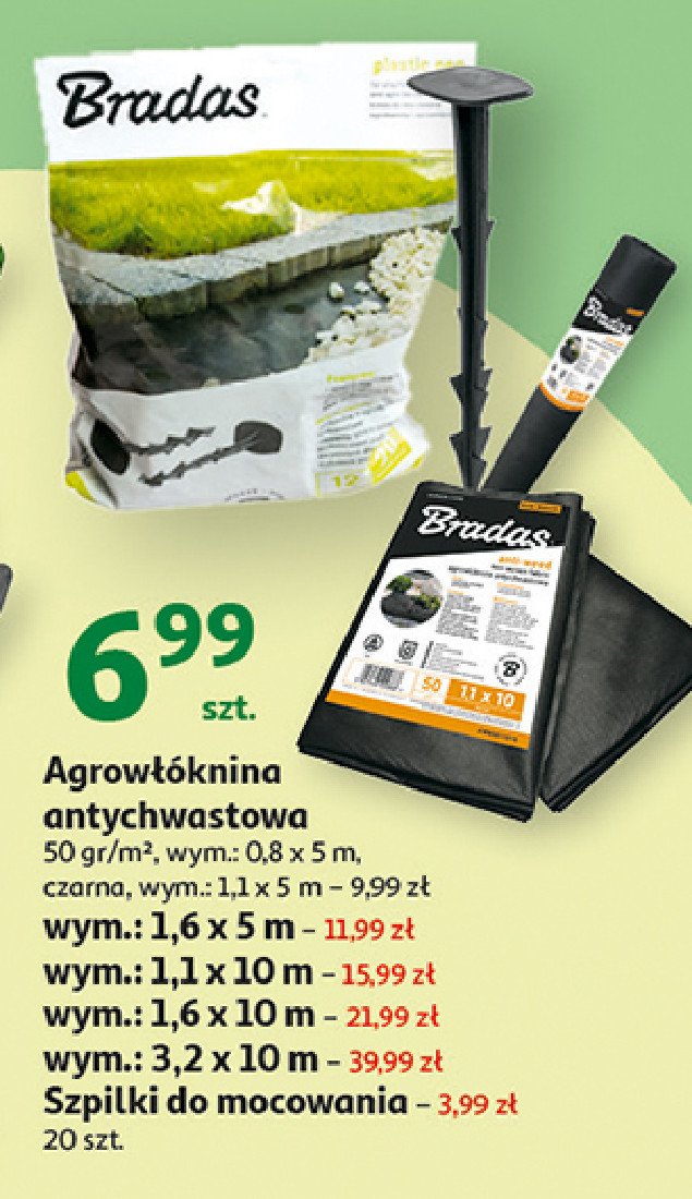 Agrowłóknina czarna 0.8 x 5 m Bradas promocja