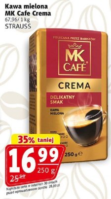 Kawa mielona MK Cafe Crema STRAUSS promocja w Prim Market