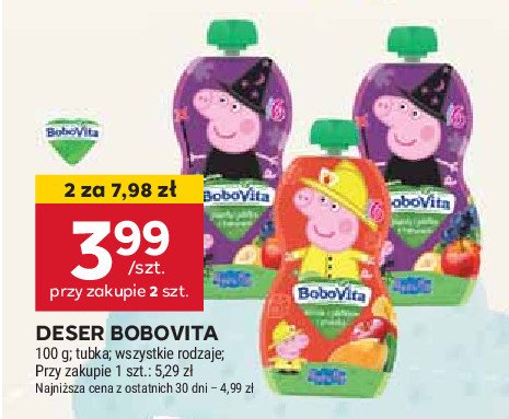 Mus morele z jab艂kiem i gruszk膮 peppa pig Bobovita promocja