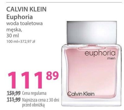 Woda toaletowa CALVIN KLEIN Euphoria męska promocja w Hebe