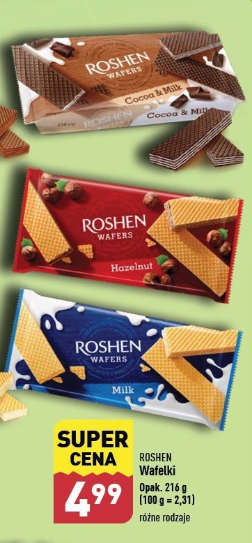 Wafle cocoa & milk Roshen promocja