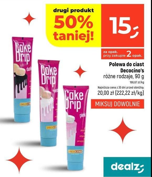 Polewa do ciast różowa Decocino promocja w Dealz