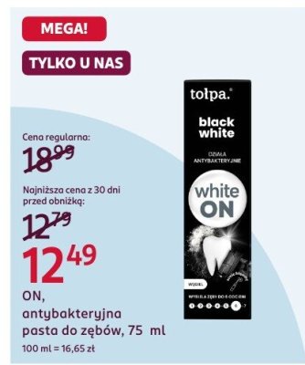Pasta do zębów ON, antybakteryjna, 75 ml promocja w Rossmann