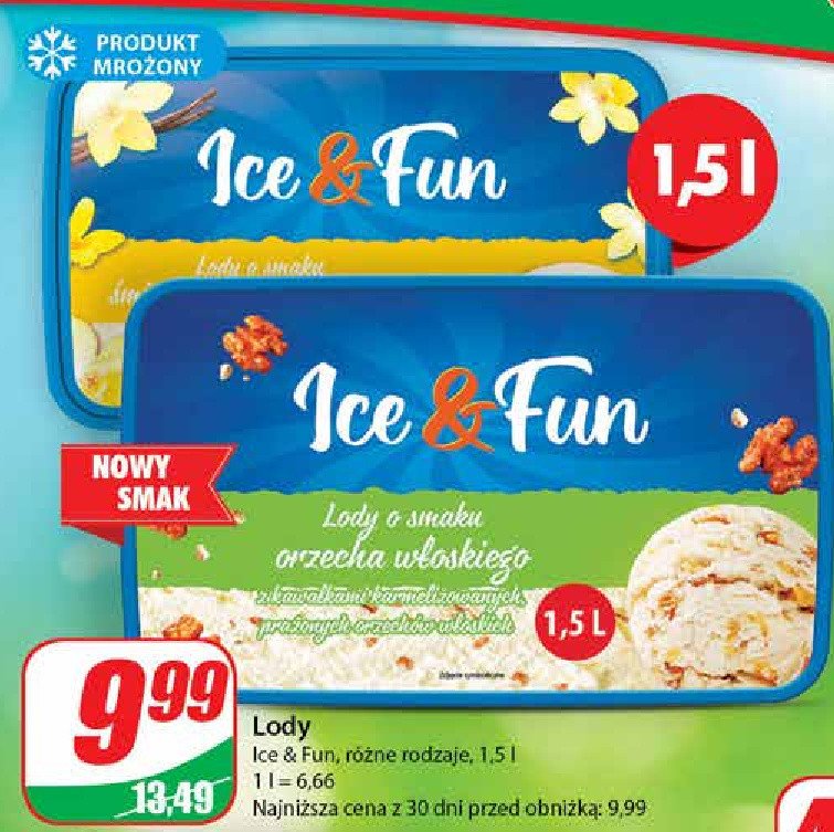 Lody o smaku orzecha w艂oskiego Koral ice&fun promocja