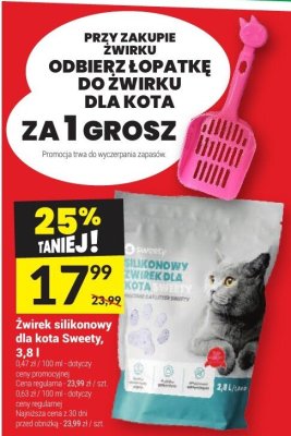 Żwirek silikonowy dla kota Sweety, 3,8 l promocja w Twój Market
