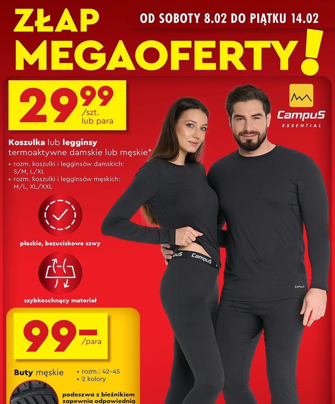 Legginsy termoaktywne męskie xl/xxl CAMPUS promocja