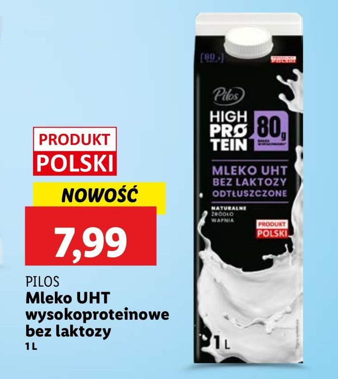Mleko bez laktozy PILOS HIGH PROTEIN promocja w Carrefour