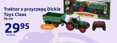 Traktor z przyczepą Dickie Toys Claas 36 cm promocja w Action
