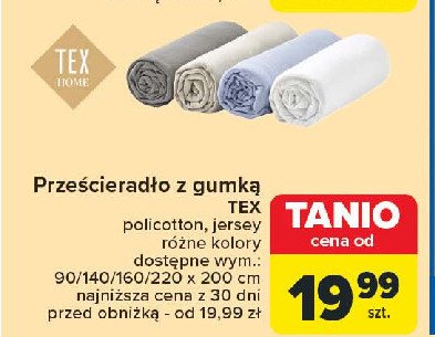 Prześcieradło z gumką policotton 140 x 200 cm Tex promocja