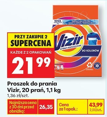 Proszek do prania Vizir, 20 prań, 1,1 kg promocja w Biedronka