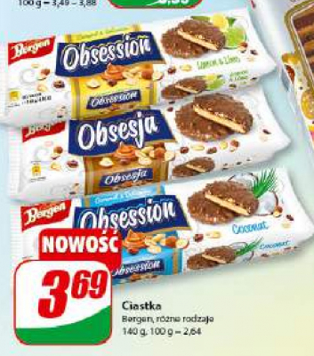 Ciastka obsesja karmelowo bakaliowe Bergen cookies promocja