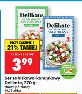 Ser sałatkowo-kanapkowy tłusty promocja w Biedronka