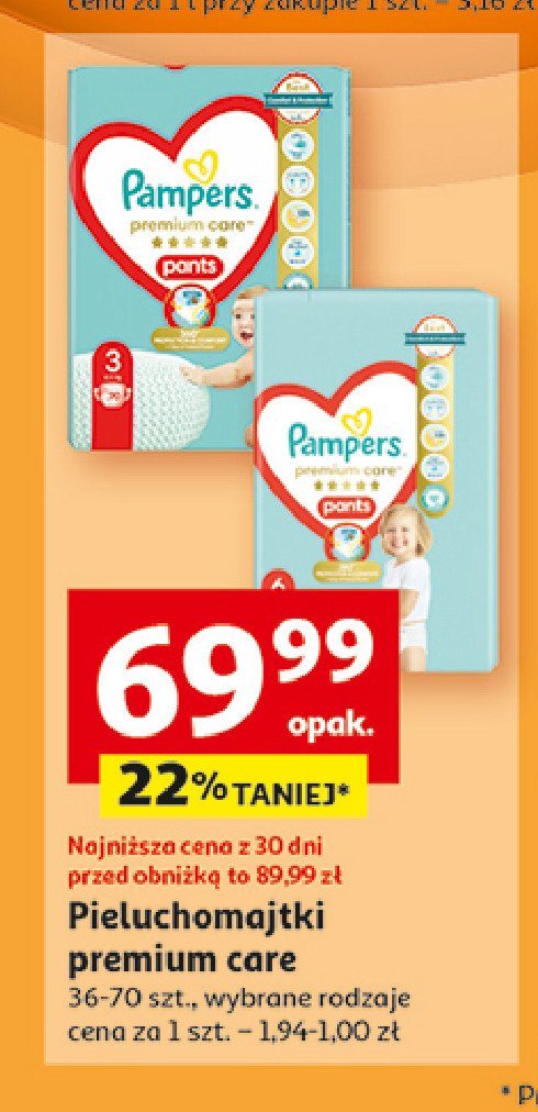 Pieluchomajtki 6 Pampers premium care pants promocja w Auchan